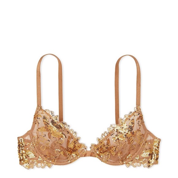 Gorgeous Victoria secret golf sequined bra and panty set - Brand new - Picture 1 of 4
